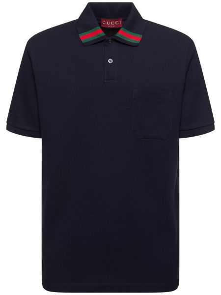 Poloshirt i bomuld Gucci blå