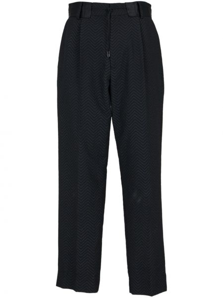Pantaloni cu picior drept din jacard Emporio Armani negru