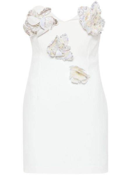 Ravna haljina s cvjetnim printom Amen bijela