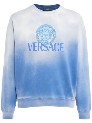 Bluza bawełniana Versace niebieska