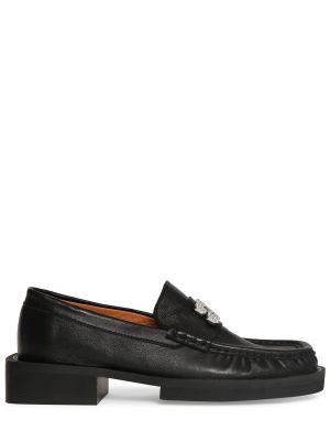 Pantofi loafer din piele Ganni negru