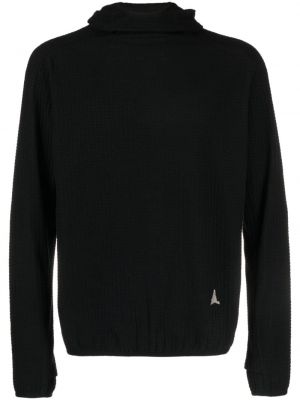 Пуловер бродиран с качулка Roa черно