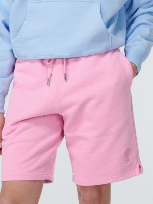 Pantaloncini di cotone Ami Paris rosa