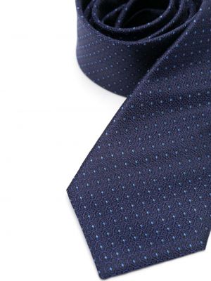 Žakárová hedvábná kravata Canali modrá