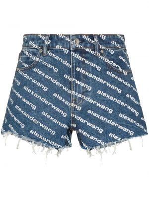 Trykt jeans-shorts Alexander Wang blå