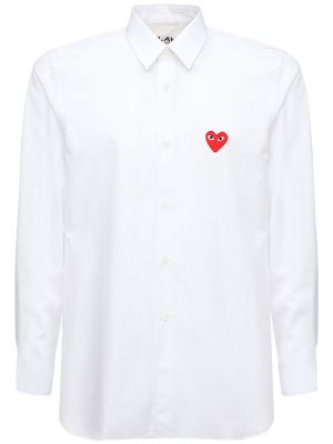 Bombažna srajca z vzorcem srca Comme Des Garçons Play bela
