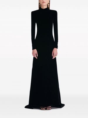 Sametové večerní šaty Oscar De La Renta černé