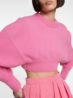 Oversize вълнен пуловер Alexander Mcqueen розово