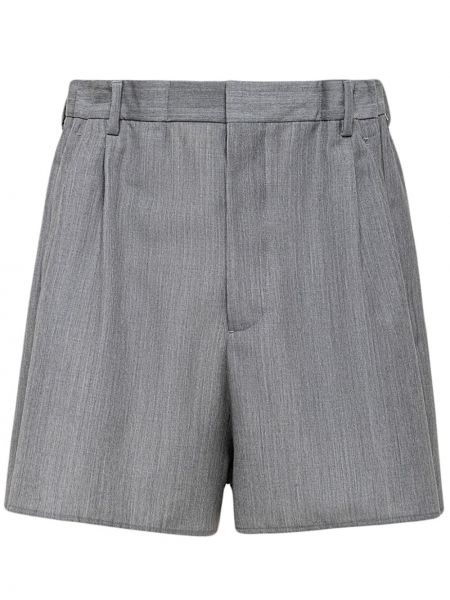 Shorts avec applique Prada gris