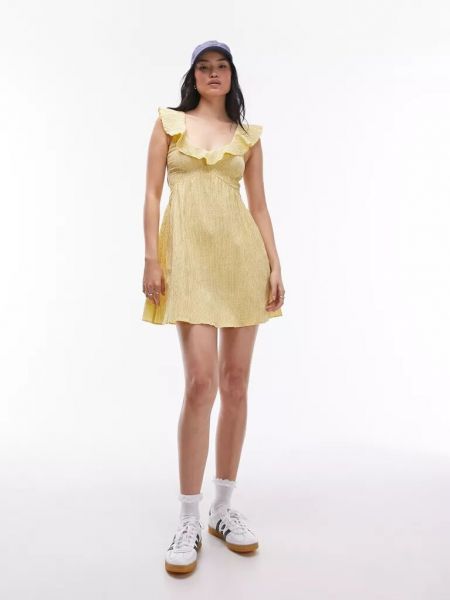 Платье мини с рюшами Topshop желтое