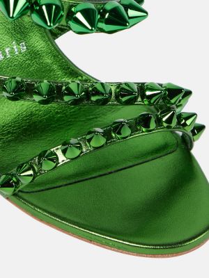 Sandały skórzane Christian Louboutin zielone