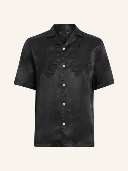 Košile s výšivkou relaxed fit Allsaints černá