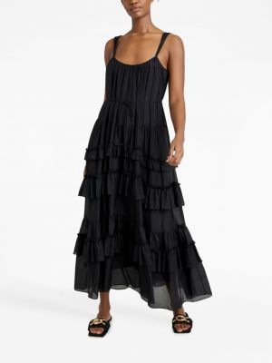 Černé bavlněné koktejlové šaty Cinq A Sept