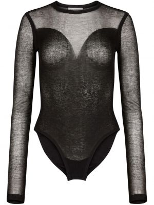 Body en tricot transparent Nina Ricci noir