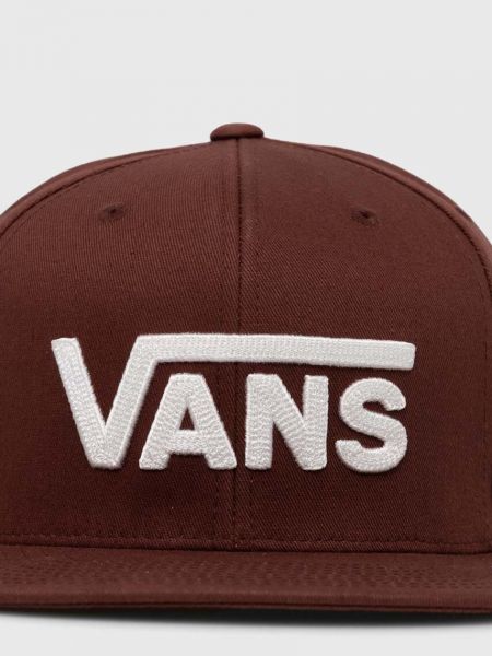 Хлопковая кепка с аппликацией Vans коричневая