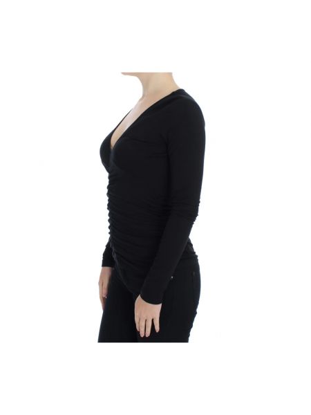Sweter z dekoltem w serek Versace Jeans Couture czarny