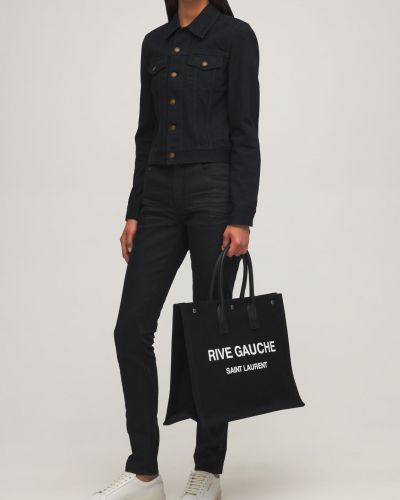 Bavlnené skinny fit džínsy Saint Laurent čierna