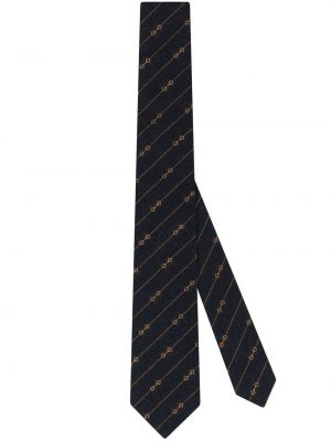 Жакардова вълнена вратовръзка Gucci черно