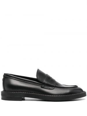 Skinn loafers Agl svart