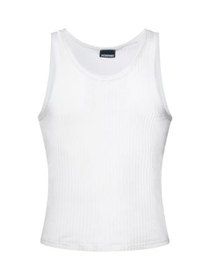 Camiseta sin mangas de algodón Jacquemus blanco
