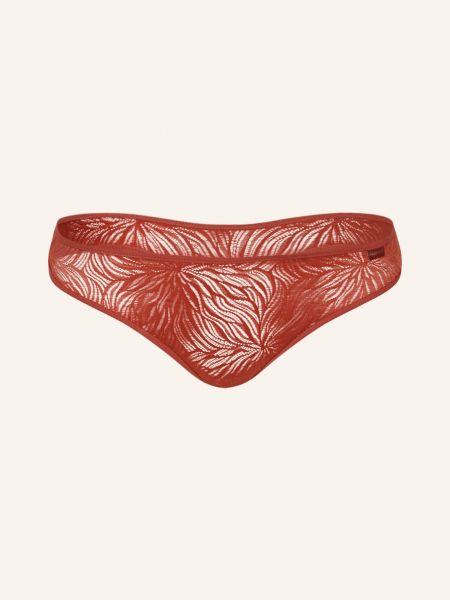 Průsvitné kalhotky string Calvin Klein červené