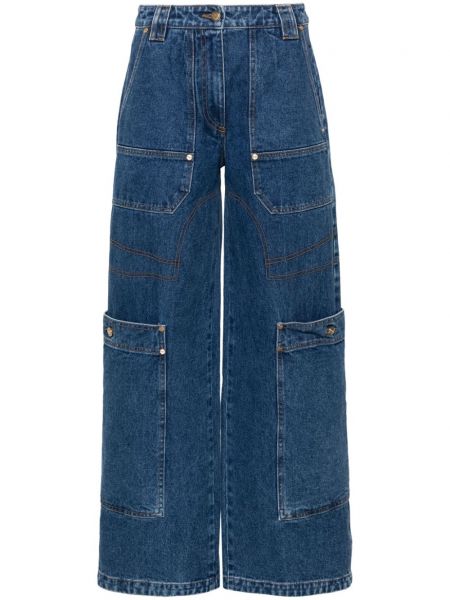 Voľné džínsy s vysokým pásom Cult Gaia modrá