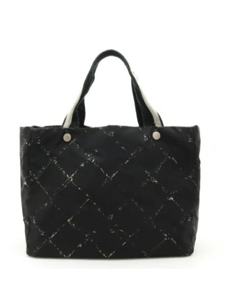 Retro nylon shopper handtasche mit taschen Chanel Vintage
