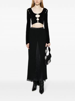 Hedvábné dlouhá sukně Chanel Pre-owned černé