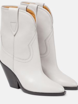 Ankle boots skórzane Isabel Marant białe