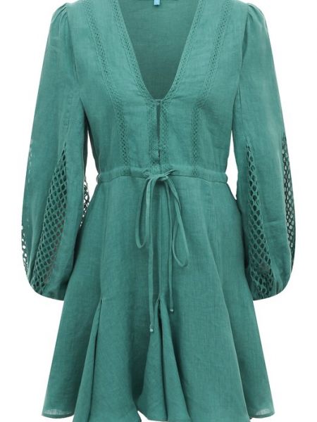 Льняное платье A Mere Co. зеленое
