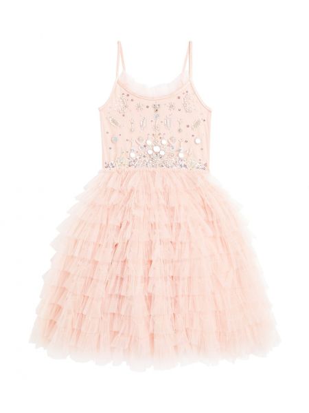 Krystaller tyll ruffle dress for jenter Tutu Du Monde rosa