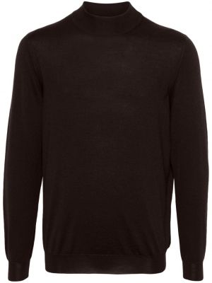 Jedwabny sweter z kaszmiru Kiton brązowy