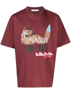 T-shirt con stampa Maison Kitsuné rosso