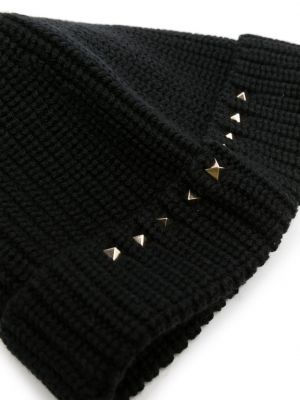 Bonnet en laine à imprimé Valentino Garavani noir