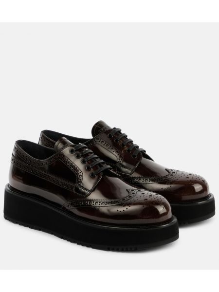 Lær brogues Prada svart