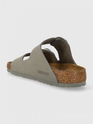 Papuci din nubuc cu cataramă Birkenstock gri