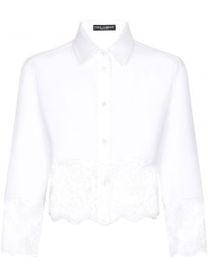 Πουκάμισο με δαντέλα Dolce & Gabbana λευκό