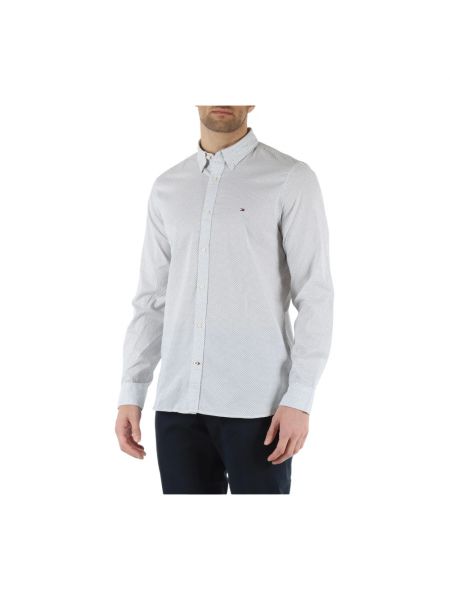 Slim fit hemd mit geknöpfter mit button-down-kagen Tommy Hilfiger weiß