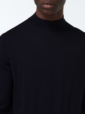 Jersey cuello alto de lana con cuello alto de tela jersey Loro Piana