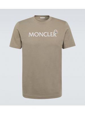 Памучна тениска от джърси Moncler зелено