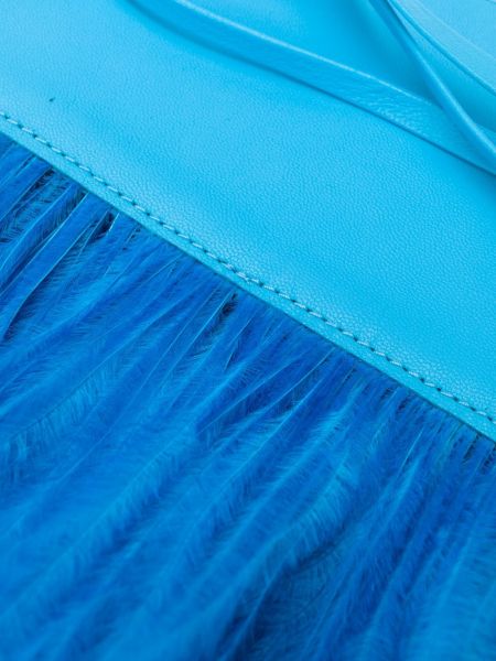 Cinturón con plumas con apliques de plumas The Attico azul