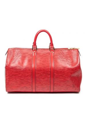 Torba podróżna skórzana retro Louis Vuitton Vintage czerwona
