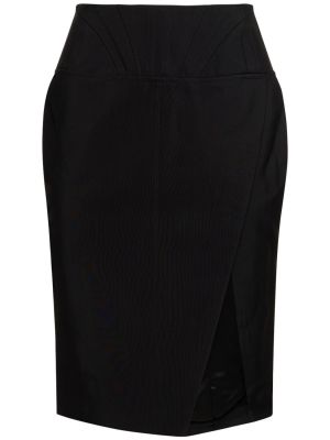 Viskózová midi sukňa Mugler čierna