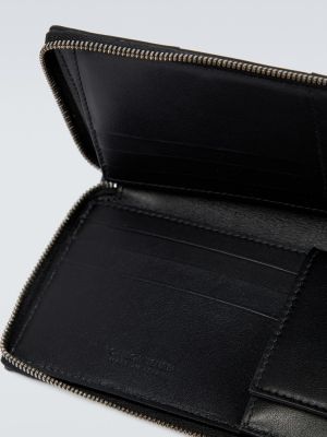 Kožená peněženka Bottega Veneta černá
