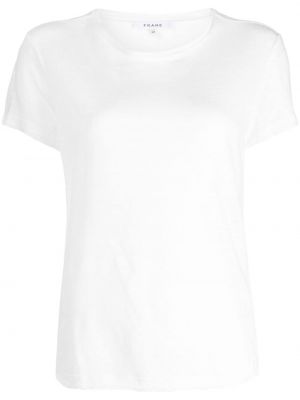 Ľanové tričko Frame biela