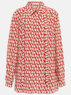 Bluză de mătase Valentino roșu