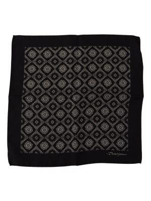 Jedwabna szal w geometryczne wzory Dolce And Gabbana czarna