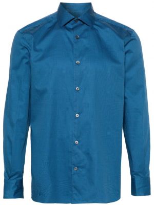 Bavlněná košile s potiskem Zegna modrá