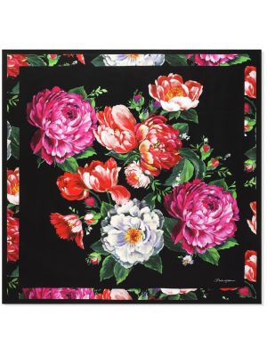 Trykt floral silke skjerf Dolce & Gabbana svart