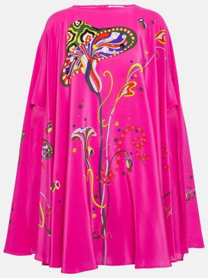 Шелковое платье с принтом Pucci розовое